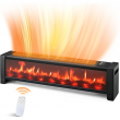 33” Baseboard Heater, 1500W Electric Fireplace, Remote &Adjustable Thermostat, 12H Timer, Quiet,Overheat Protection,Space Heater