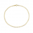 14K Yellow Gold Open Heart Link Chain Bracelet- 7" inch- Great Gift