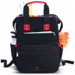 Travel Crochet Backpack with USB Charging Port, Canvas Knitting Bag & Organiser