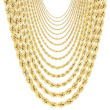 10K Yellow Gold 1.5mm-10mm Diamond Cut Rope Chain Necklace Mens Women 16"- 30"