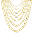 14K Yellow Gold 2mm- 7.5mm Figaro Chain Italian Link Necklace Men Women 16"- 30"