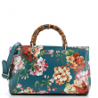 Gucci Bamboo Shopper Tote Blooms Print Leather Medium