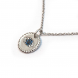 New DAVID YURMAN Evil Eye Charm 18" Necklace in 18K White Gold Diamond Sapphire