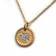 New DAVID YURMAN Ladies Heart Charm Pendant Necklace Diamond 18K Gold 18"