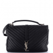 Saint Laurent Classic Monogram College Bag Matelasse Chevron Leather Large