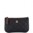 Chanel Classic O Case Pouch Quilted Caviar Mini