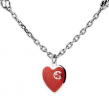 Gucci Interlocking G Red Heart Pendant Necklace 925 Sterling Silver