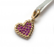 NWT DAVID YURMAN Ladies Elements Pink Sapphire 18K Gold Heart Enhancer Charm