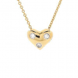 Tiffany & Co. Etoile Heart 3 Diamond Pendant Necklace 18K Yellow Gold