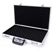 Aluminum Framed Locking Gun Case Pistol HandGun Lock Box Hard Storage Silver