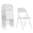 4 Pack Metal Frame Folding Chair Mounted with Triple Braced Padded Seat