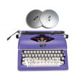 Royal Classic Retro Manual Typewriter Purple with Extra Ribbons and Cleaner