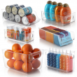 Clear Storage Bins with Handles Stackable Fridge Freezer Pantry Organizer Bins