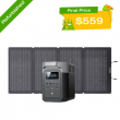 EcoFlow DELTA 2 1024Wh+220W Solar Panel Solar Generator Certified Refurbished