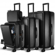 4 PC Suitcase Set with Spinner Wheels, TSA Lock Expandable Hardshell Luggage Set