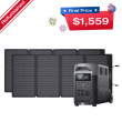 EcoFlow DELTA Pro 3600Wh Power Station+2x160W Solar Panel Certified Refurbished