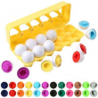 Dimple Fun Egg Matching Toy - STEM Easter Eggs, Shape & Color Sorting Puzzle Set