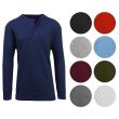 Men's Long Sleeve 3 Button Henley & Crew Neck Waffle Knit Thermal Undershirt Tee