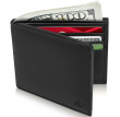 Genuine Leather Mens Slim Wallets Bifold Cardholder With ID Window RFID Blocking