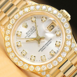 ROLEX LADIES PRESIDENT FACTORY DIAMOND DIAL 18K YELLOW GOLD QUICKSET WATCH