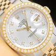 ROLEX MENS DATEJUST 16233 FACTORY DIAMOND DIAL 1.60 CT BEZEL TWO TONE WATCH