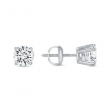 1 Ct Round Lab Created Grown Diamond Earrings 14K White Gold F/VS Basket Screw