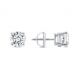 2 Ct Round Lab Created Grown Diamond Earrings 14K White Gold F/VS Basket Screw