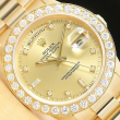 ROLEX MENS DAY-DATE FACTORY DIAL + 2.50 CT DIAMOND BEZEL  18K YELLOW GOLD WATCH