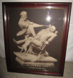 Vtg framed art print, "A Canine Duet (A Song of the Past)" by H. Gollome, 1914