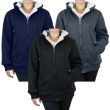 Women's Loose Fit Oversize Full Zip Sherpa Lined Hoodie Fleece Winter Jacket 