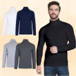 2-Pack Men's Long Sleeve Turtle Neck T-Shirt Tee Layer Cotton Blend Outerwear