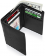 Genuine Leather Mens Wallet Slim Trifold Wallets For Men With ID Window RFID