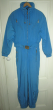 Vtg Bogner bright aqua blue one piece ski racing suit, ladies' size 14