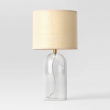 Glass Table Lamp with Open Base and Natural Shade - Threshold