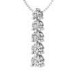 Holiday Gifts - 1.50 CT G VS2 Round Cut Lab Grown Diamond Journey Pendant 14k