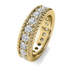 1.40 CT G/VS2 Braided Round Cut Lab Grown Diamond Eternity Ring 14k Yellow Gold