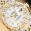 ROLEX LADIES DATEJUST 79173 MOTHER OF PEARL 18K YELLOW GOLD STEEL DIAMOND WATCH