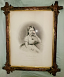 John McGoffin engraving, "The Prairie Flower" in Adirondack carved wood frame