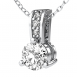 Holiday Gifts- 1.55 CT H/VS2 Martini Set Round Cut Lab Grown Diamond Pendant 14k