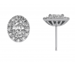 Holiday Gifts - 2.30 Ct G VS1 Lab Grown Oval Cut Halo Diamond Stud Earrings 14k