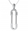 Holiday Gifts - .18 CT G/VS1 Round Cut Lab Grown Diamond Safety Pin Pendant 14k