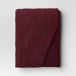 Threshold 60x50" Marled Boucle Textured Wool Cozy Throw Blanket, Burgundy