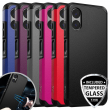 For Motorola Moto G Play 4G 2024 Case Mount Friendly Rubber Cover+Tempered Glass