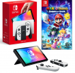 NEW Nintendo Switch OLED 64GB White JoyCon +FREE Mario Rabbids Sparks of Hope