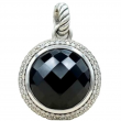 David Yurman Cerise 18mm Black Onyx Diamond Pendant