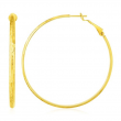 14k Yellow Gold Large Textured Round Hoop Earrings