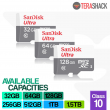 Sandisk Micro SD Card Ultra Memory 32GB 64GB 128GB 256GB 512GB 1TB Class 10 TF