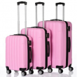 3PCS Luggage Travel Set ABS Bag Trolly Hard Shell Suitcase w/TSA Lock Cube Pink