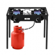 Propane 150000 BTU Double 2 Burner Gas Cooker Stand Stove Outdoor BBQ Grill