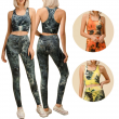 Women's Padded Bra & Yoga Pants Tie-Dye Pattern Fitness Top & Leggings Set